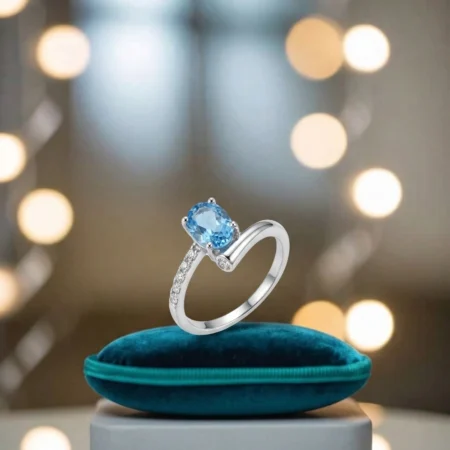 Celeste Oval Blue Stone Ring