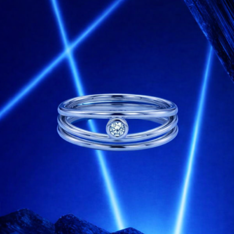 Luna Orbit Silver Statement Ring