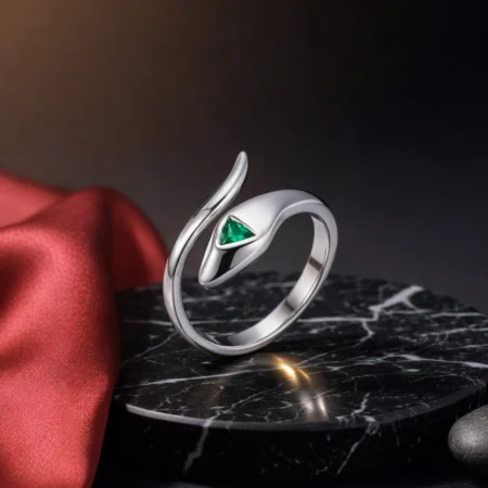 Emerald Serpent Wrap Ring