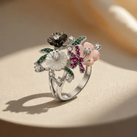 Enchanted Garden Floral Statement Ring