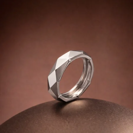 Faceted Prism Silver Ring