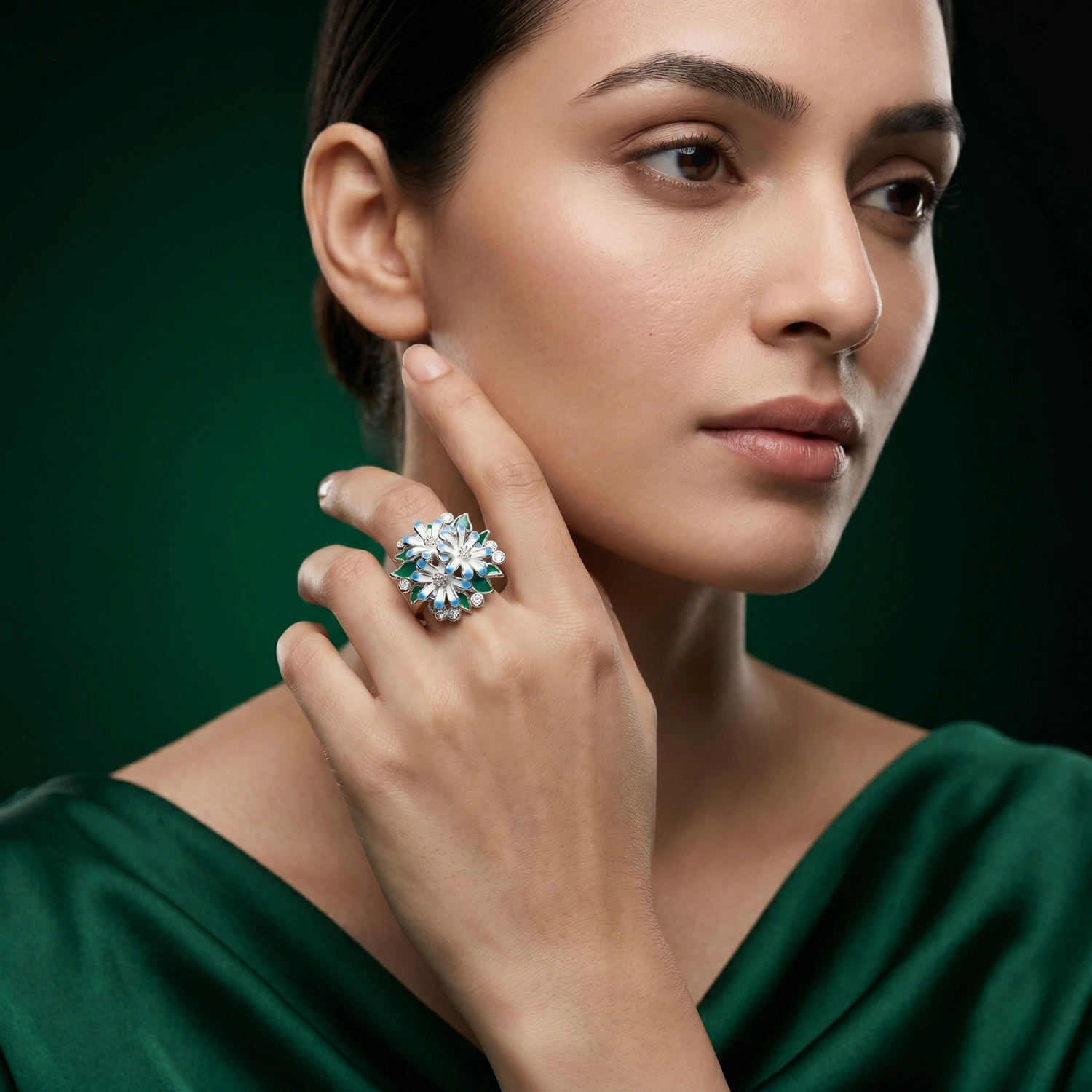 Blue Bloom Garden Ring - Image 2