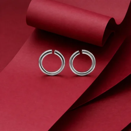 Silver Open Hoop Earrings