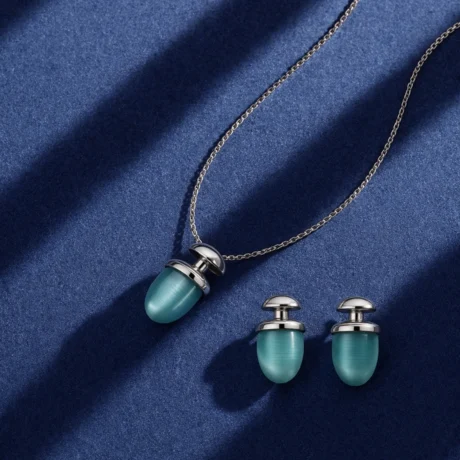 Alencia Azure Cat's Eye Acorn Set