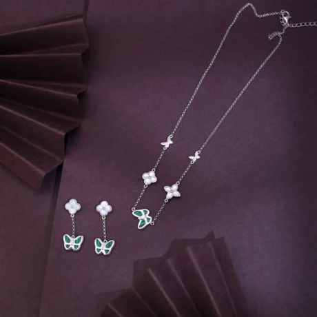 Alencia Malachite Bloom 925 Silver Set