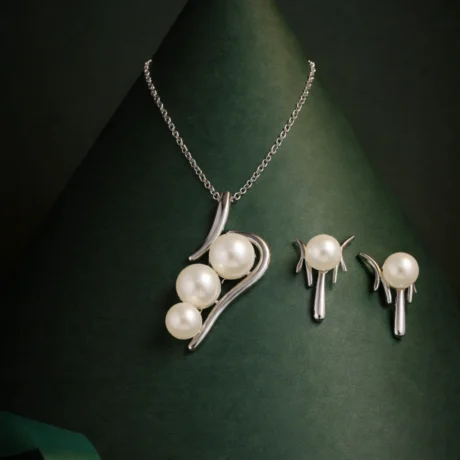 Alencia Liquid Silver Pearl Set