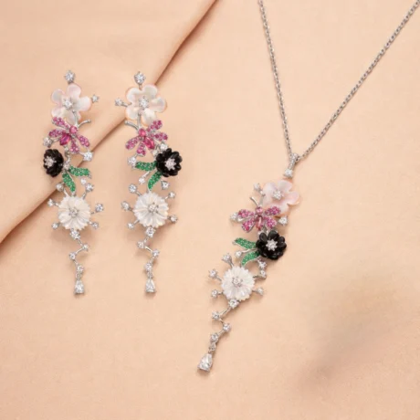 Alencia Floral Cascade 925 Silver Set