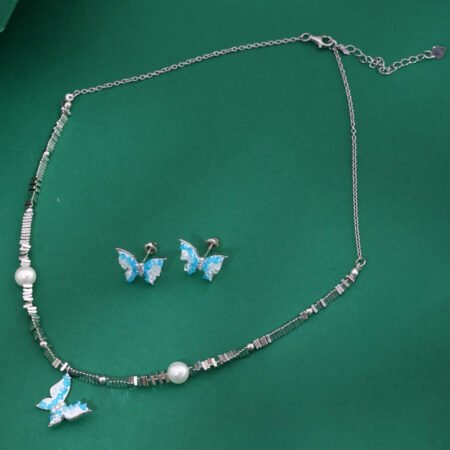 ALENCIA Azure Blossom Crystal & Pearl Jewelry Set