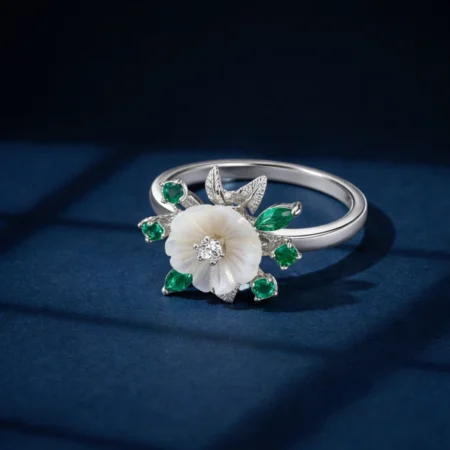 Emerald Bloom Floral Ring