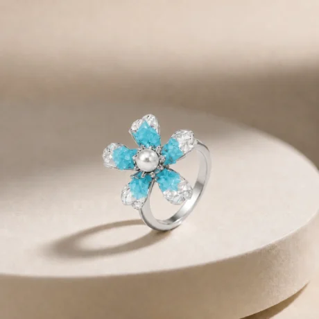 ALENCIA Frosted Floral Ring
