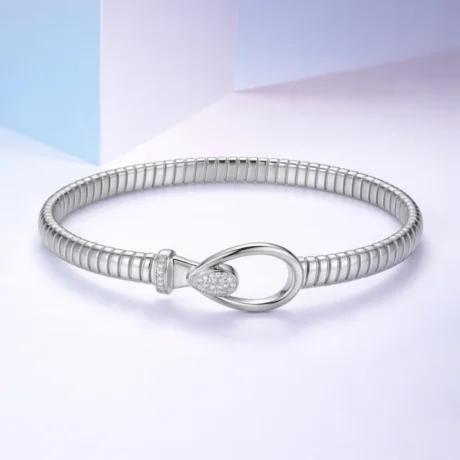 Silver Teardrop Flex Bracelet