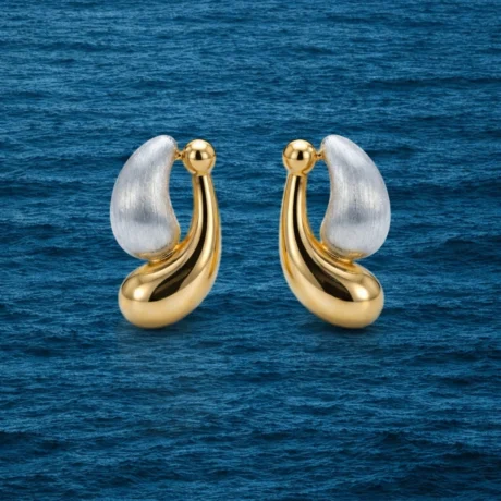 Two-Tone Sculpted Drop Earrings