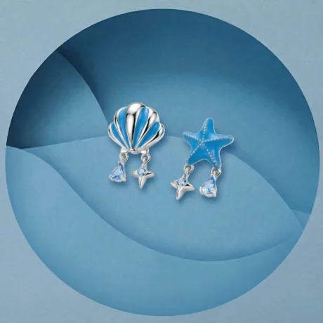 Ocean Charm Shell & Starfish Earrings
