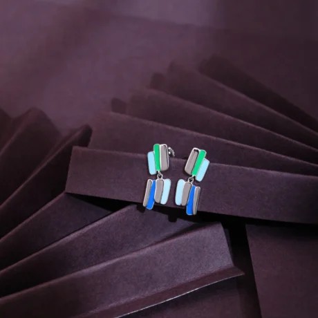 Multicolor Bar Drop Earrings