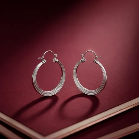 Silver Multi-Layer Hoop Earrings