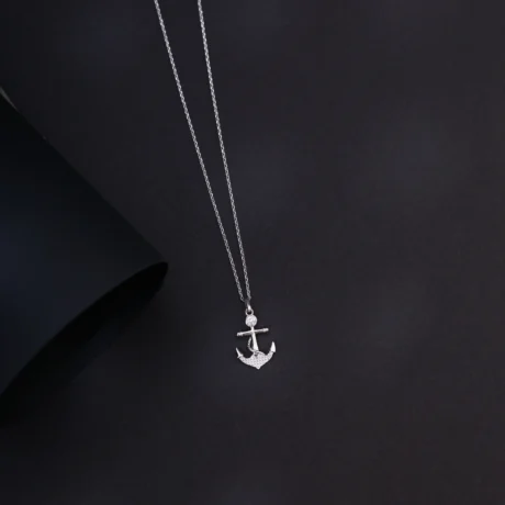 Marquise Solitaire Silver Pendant Necklace