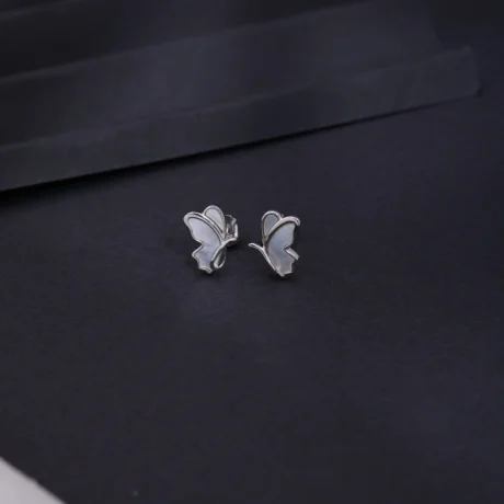 Butterfly Silver Stud Earrings