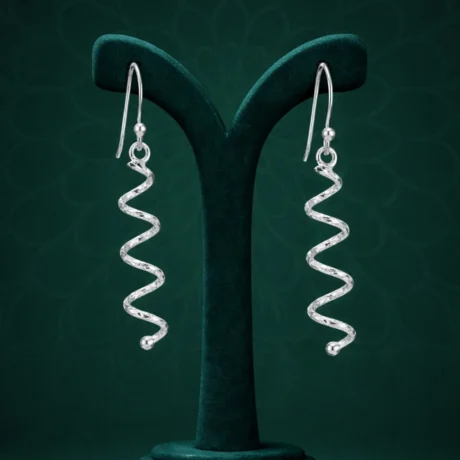 Silver Spiral Drop Earrings