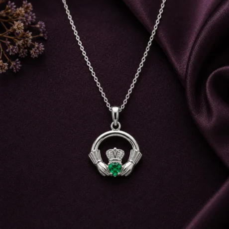 Silver Puffy Heart Pendant Necklace