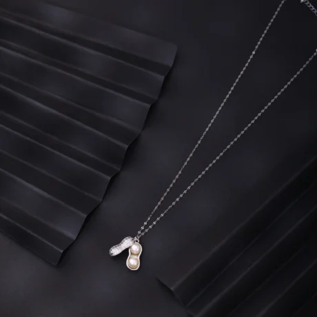 Pearl Peapod Silver Pendant Necklace