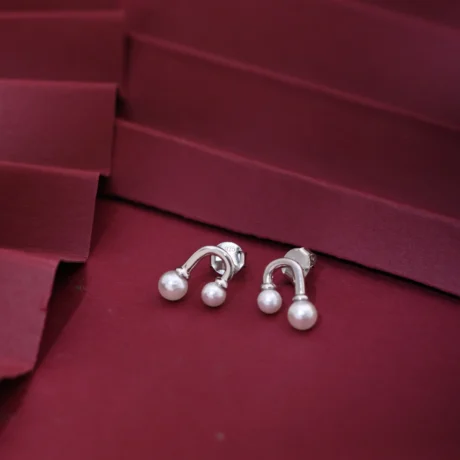 Pearl Arc Stud Earrings