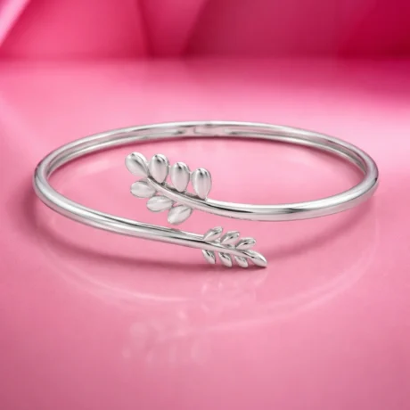 Silver Leaf Wrap Bracelet