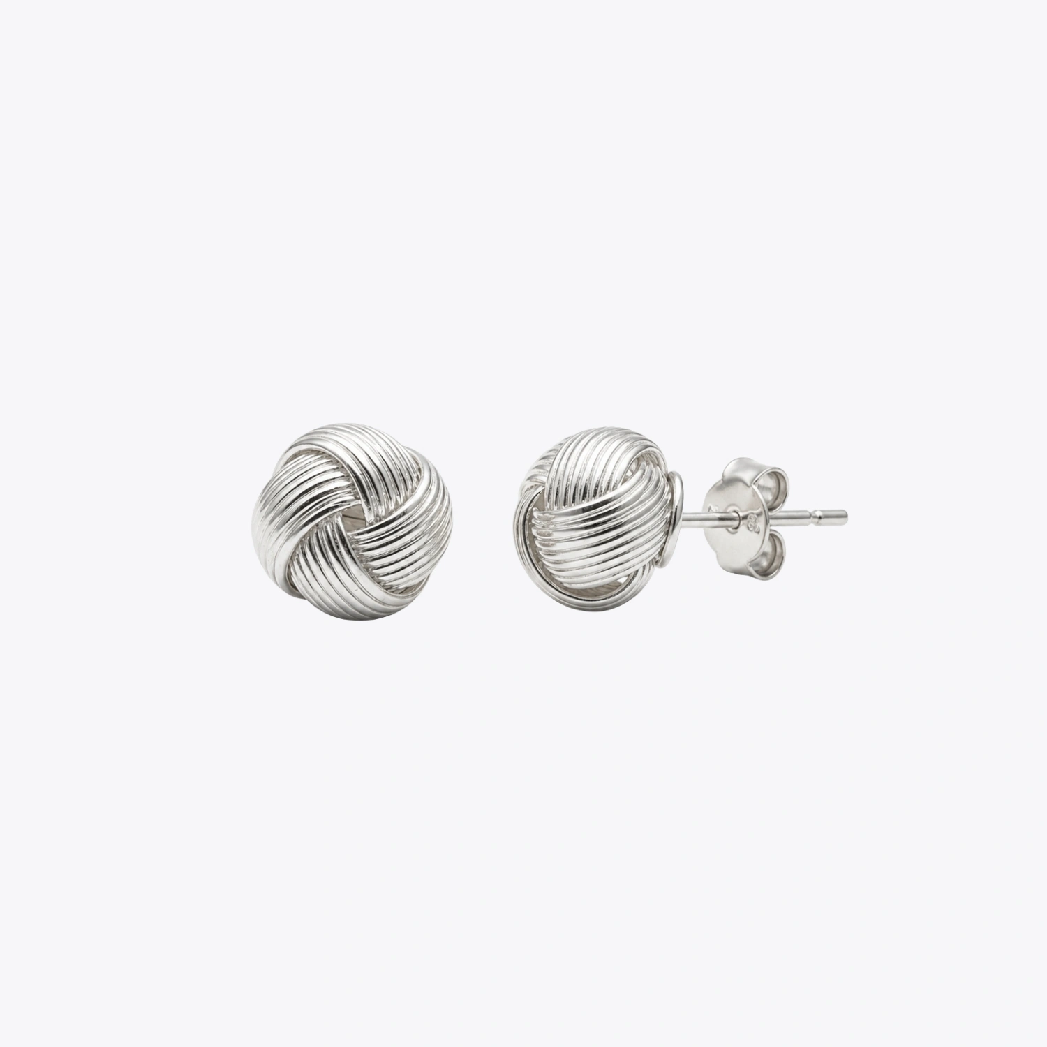 Silver Knot Stud Earrings - Image 3