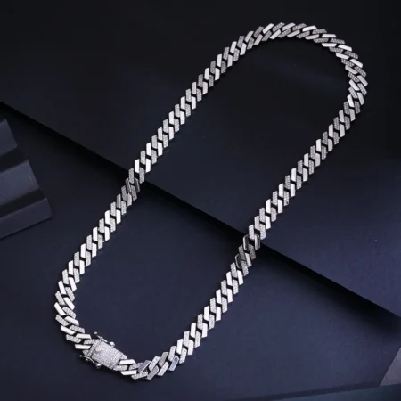 Alencia Luxe Iced Cuban Silver Chain