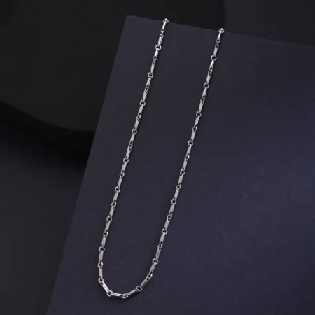 Alencia Modern Bar Link Silver Chain