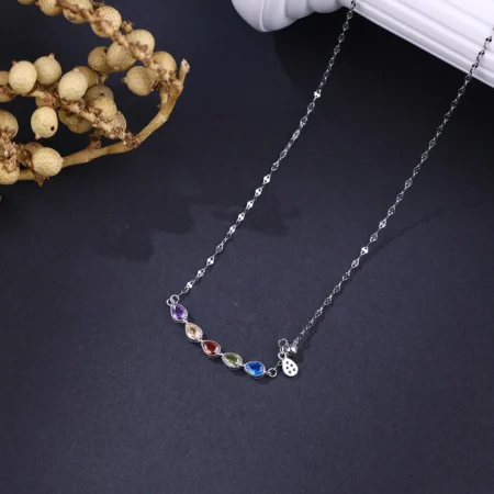 The Alencia Urban Rainbow Prism Station Necklace