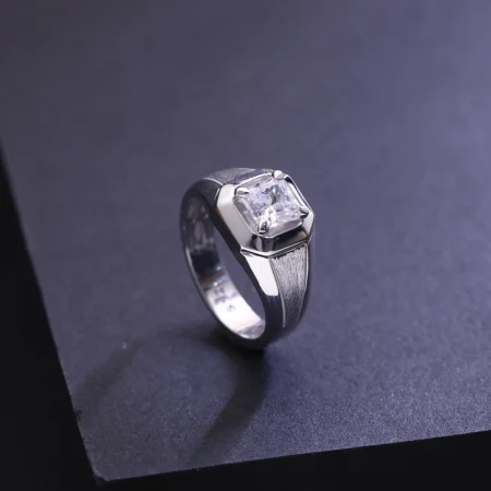 The Alencia Urban Brushed Solitaire Silver Ring