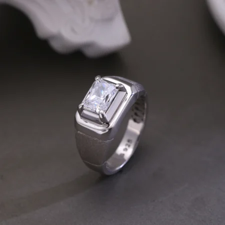 The Alencia Urban Brushed Radiant Solitaire Silver Ring