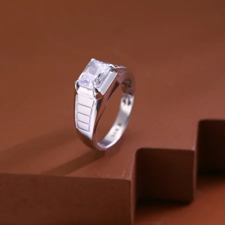 The Alencia Urban Segmented Solitaire Silver Ring