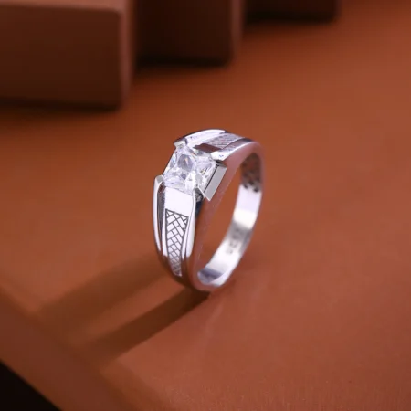 The Alencia Urban Grid Solitaire Silver Ring