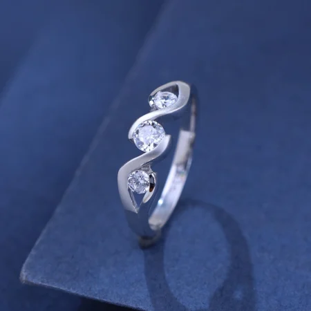 The Alencia Urban Serenade Three-Stone Wave Ring