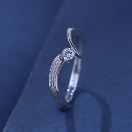 The Alencia Urban Serenade Textured Bypass Solitaire Ring