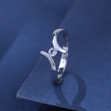 The Alencia Urban Serenade Fork Bypass Solitaire Ring