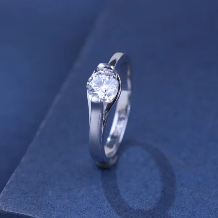 The Alencia Urban Serenade Ribbon Bypass Solitaire Ring