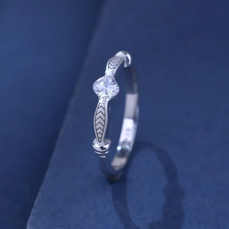 The Alencia Urban Serenade Chevron Leaf Solitaire Ring